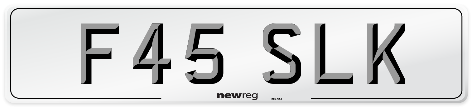 F45 SLK Number Plate from New Reg